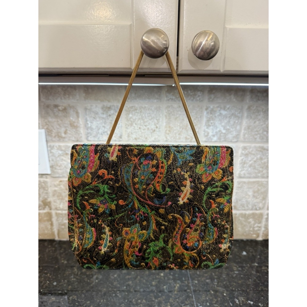 1950's Vintage Andrew Geller Handmade & Designed‎ Metallic Clutch Purse Bag